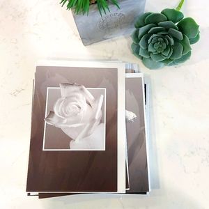 21 Blank BW Floral Cards